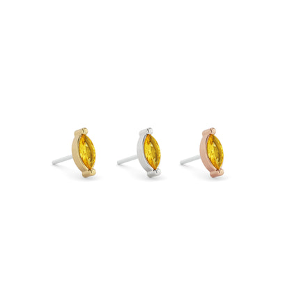14K Gold Marquise Citrine Threadless End