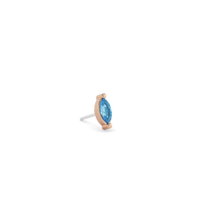 14K Gold Marquise Blue Topaz Threadless End
