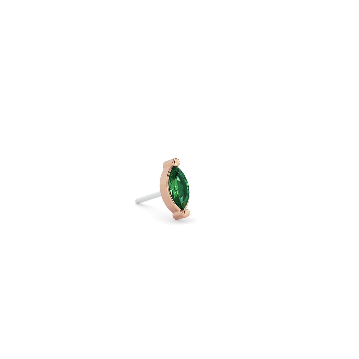 14K Gold Marquise Emerald Threadless End