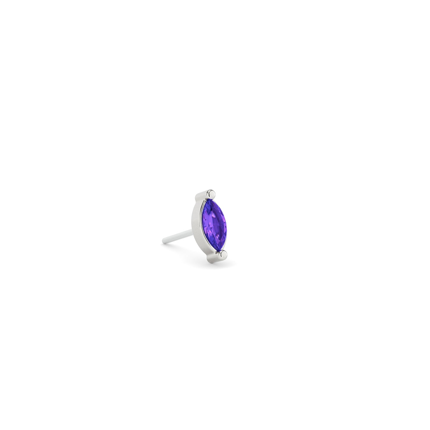 14K Gold Marquise Amethyst Threadless End