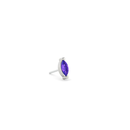 14K Gold Marquise Amethyst Threadless End