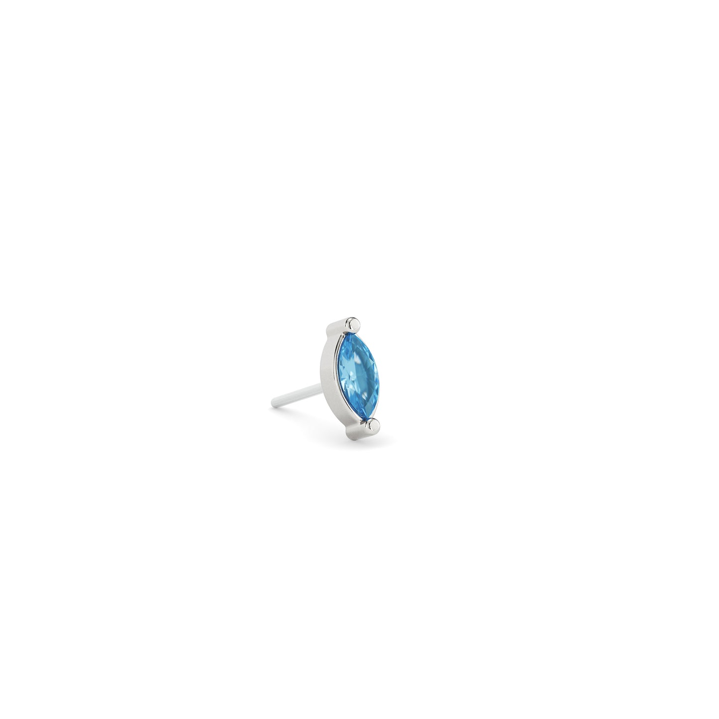 14K Gold Marquise Blue Topaz Threadless End
