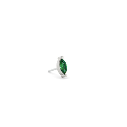 14K Gold Marquise Emerald Threadless End