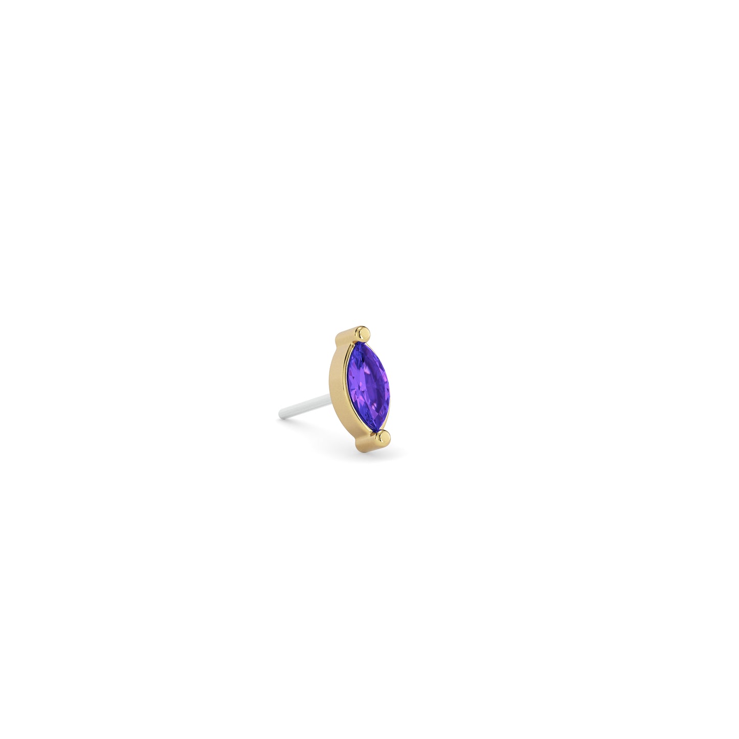 14K Gold Marquise Amethyst Threadless End