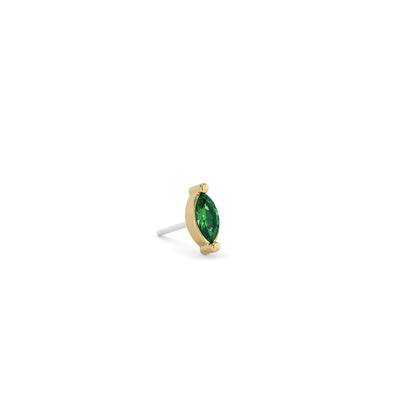 14K Gold Marquise Emerald Threadless End