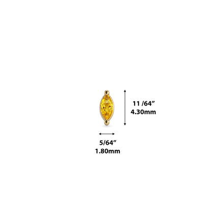 14K Gold Marquise Citrine Threadless End