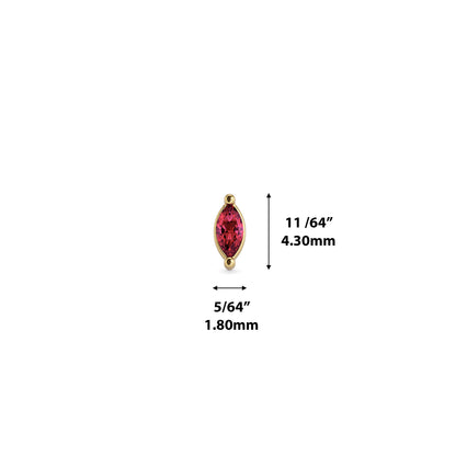 14K Gold Marquise Ruby Threadless End