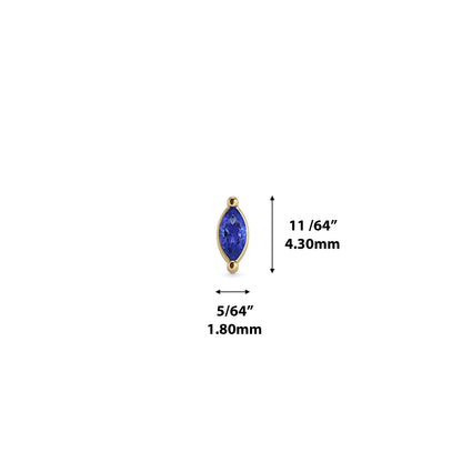14K Gold Marquise Sapphire Threadless End