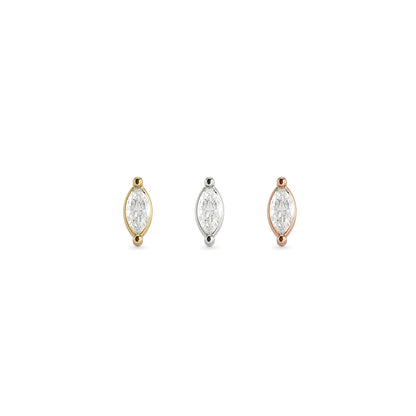 14K Gold Marquise Diamond Threadless End