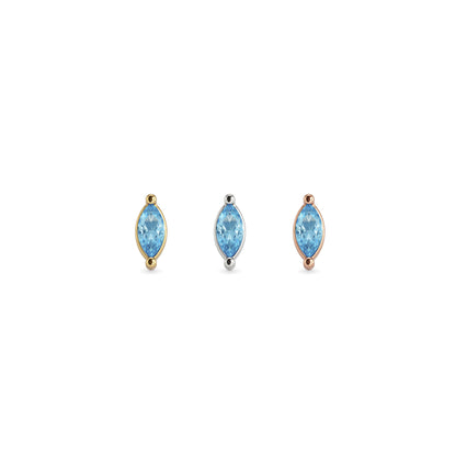 14K Gold Marquise Blue Topaz Threadless End