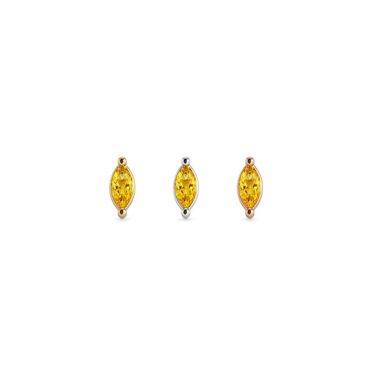 14K Gold Marquise Citrine Threadless End