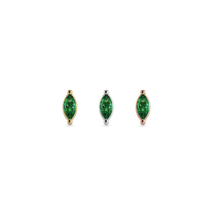 14K Gold Marquise Emerald Threadless End