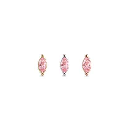 14K Gold Marquise Pink Tourmaline Threadless End