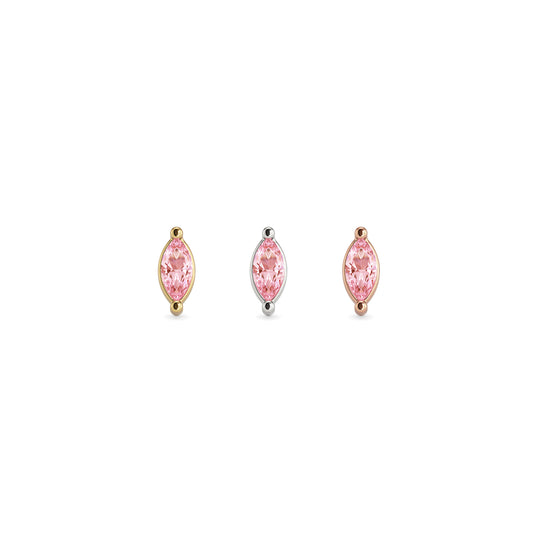 14K Gold Marquise Pink Tourmaline Threadless End