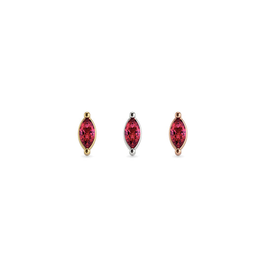14K Gold Marquise Ruby Threadless End