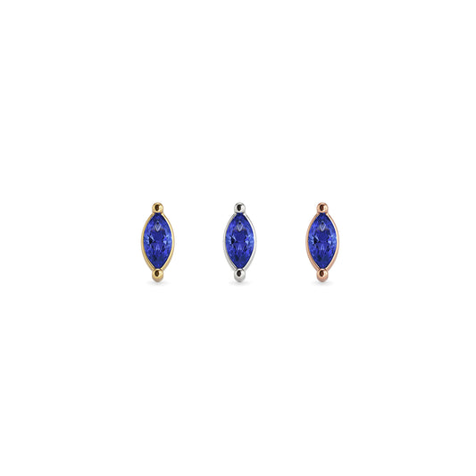 14K Gold Marquise Sapphire Threadless End