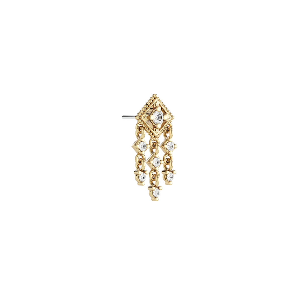 14K Gold Diamond Cleo Threadless End