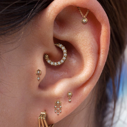 14K Gold Diamond Sol Threadless End