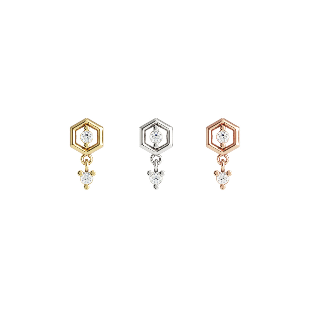 14K Gold Diamond Elio Threadless End
