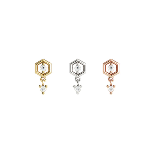 14K Gold Diamond Elio Threadless End