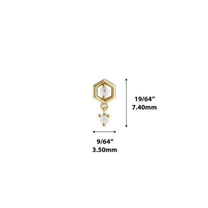 14K Gold Diamond Elio Threadless End