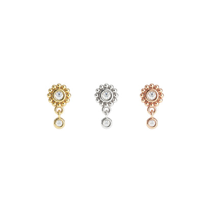 14K Gold Diamond Sol Threadless End