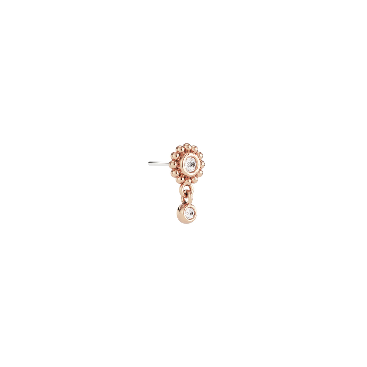 14K Gold Diamond Sol Threadless End