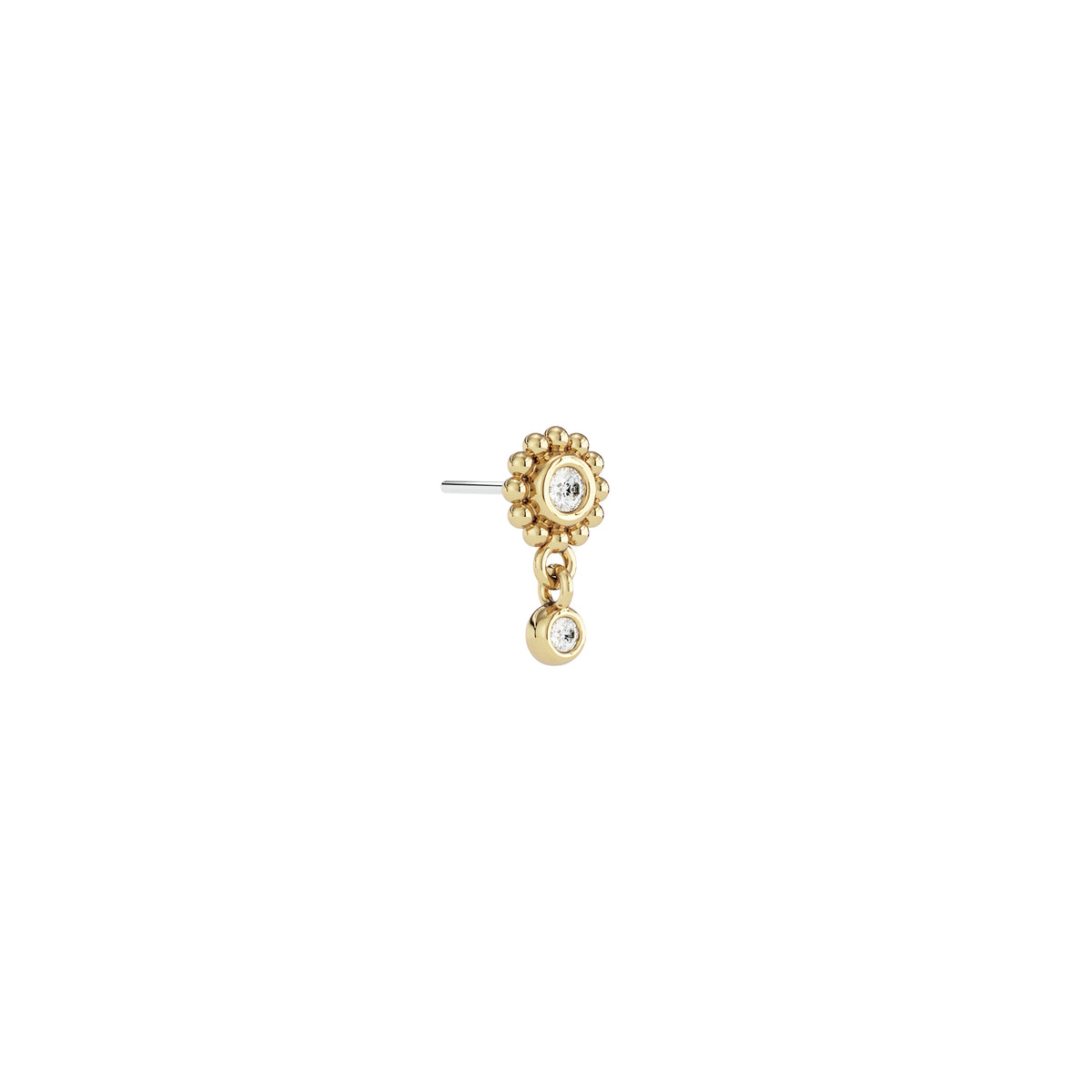 14K Gold Diamond Sol Threadless End