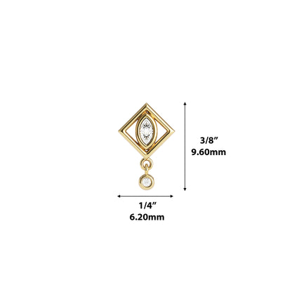 14K Gold Diamond Soren Threadless End