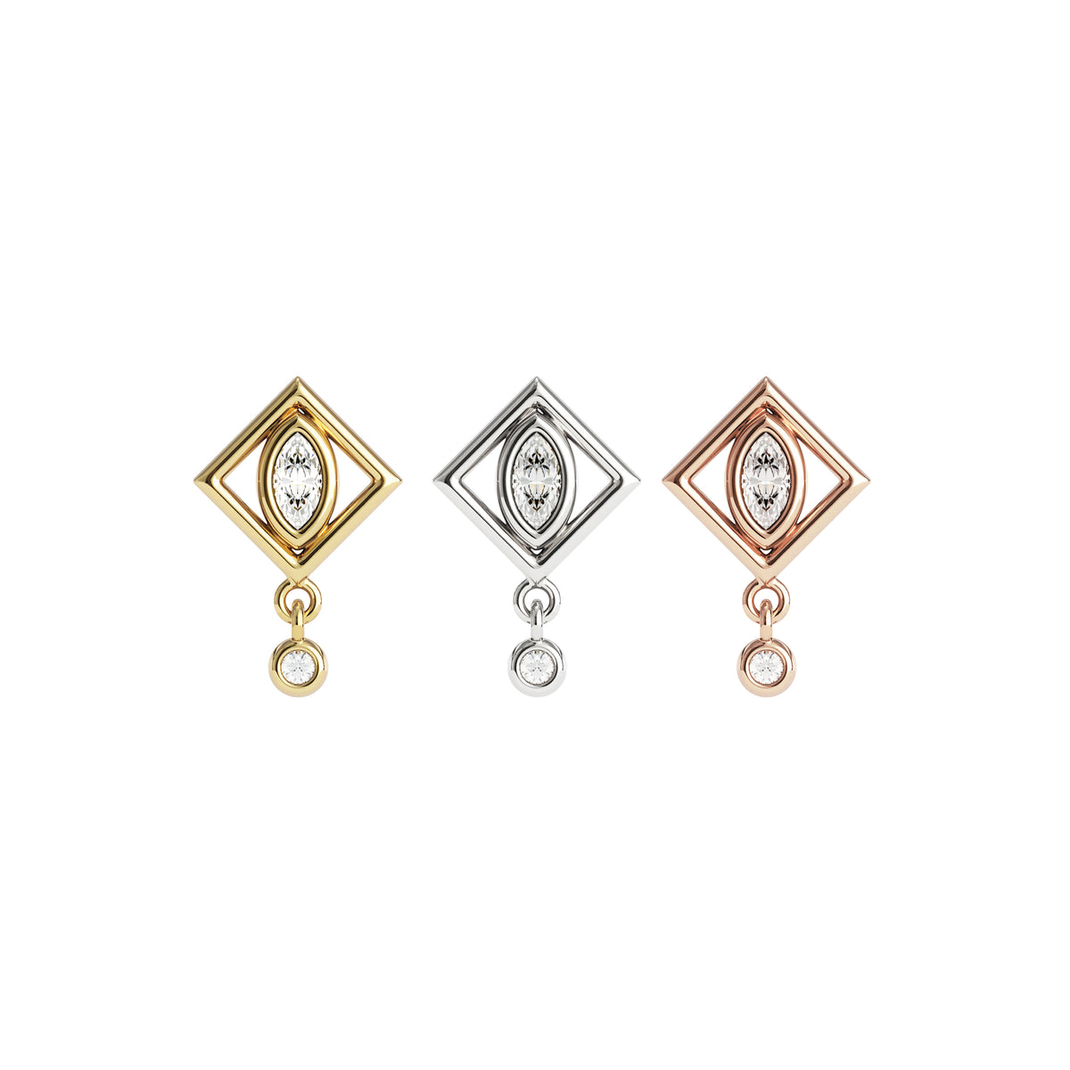 14K Gold Diamond Soren Threadless End