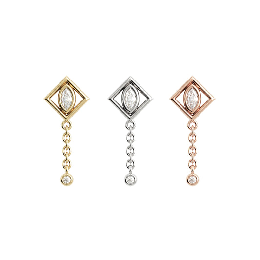 14K Gold Diamond Sorel Threadless End