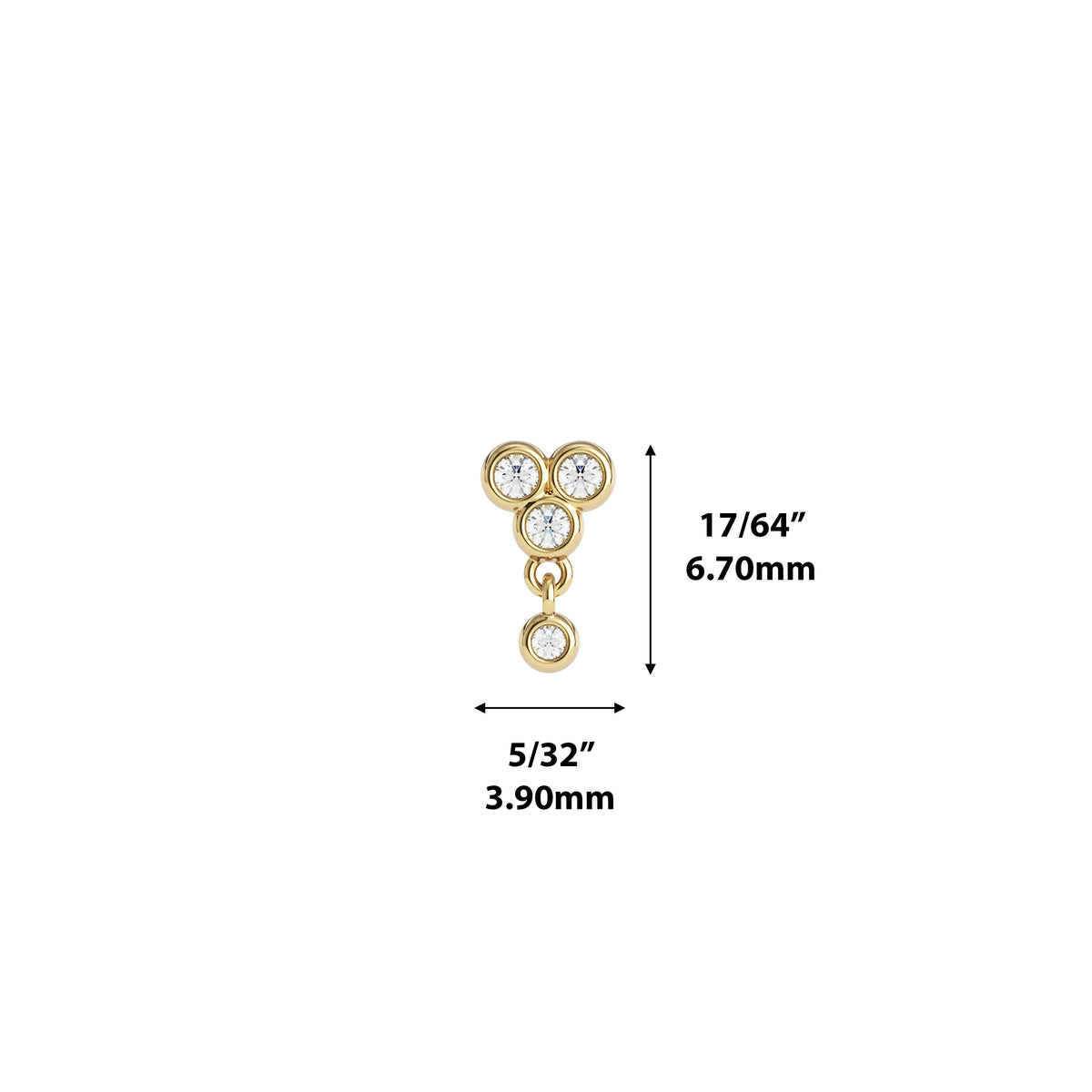 14K Gold Diamond Esme Threadless End