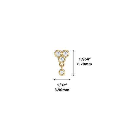 14K Gold Diamond Esme Threadless End