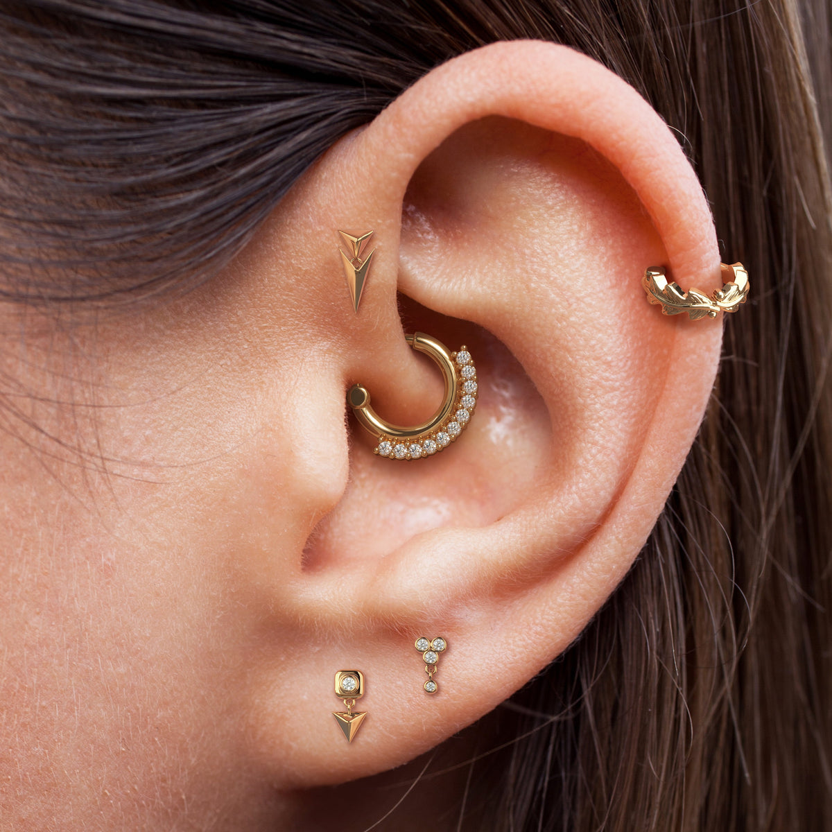 14K Gold Diamond Esme Threadless End