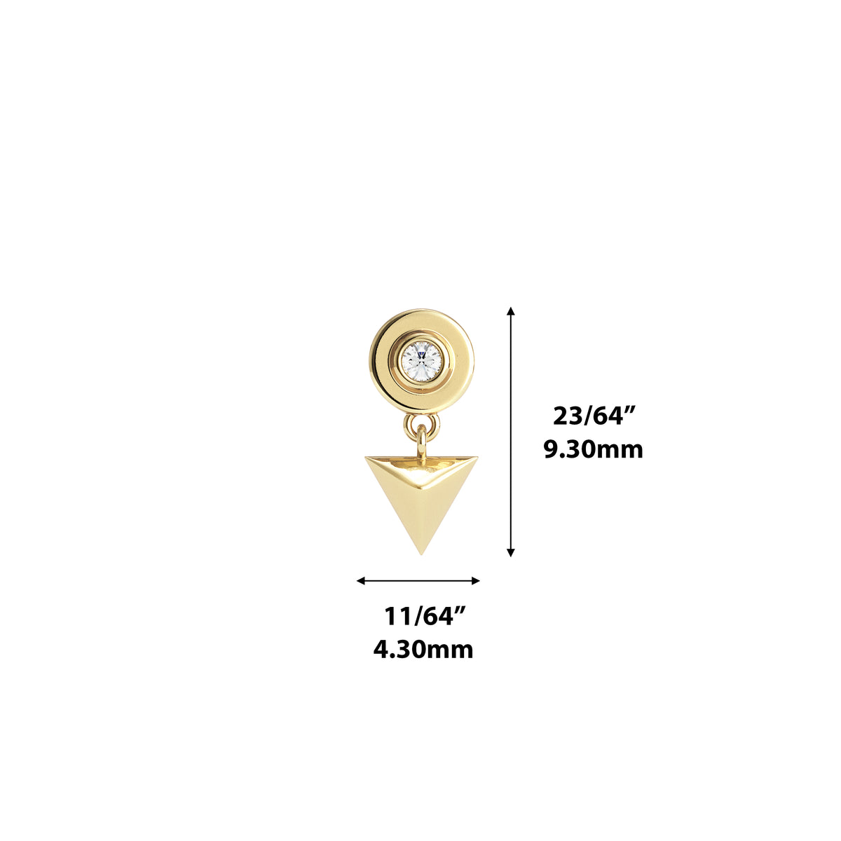14K Gold Diamond Tavi Threadless End