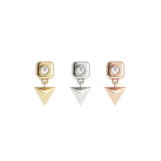 14K Gold Diamond Vetra Threadless End