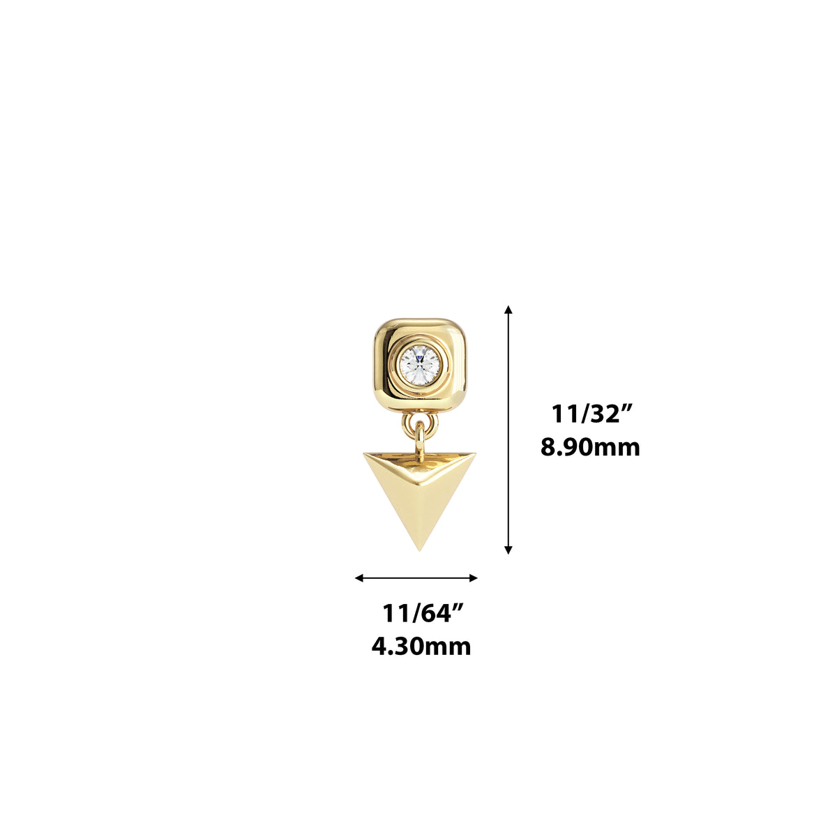 14K Gold Diamond Vetra Threadless End