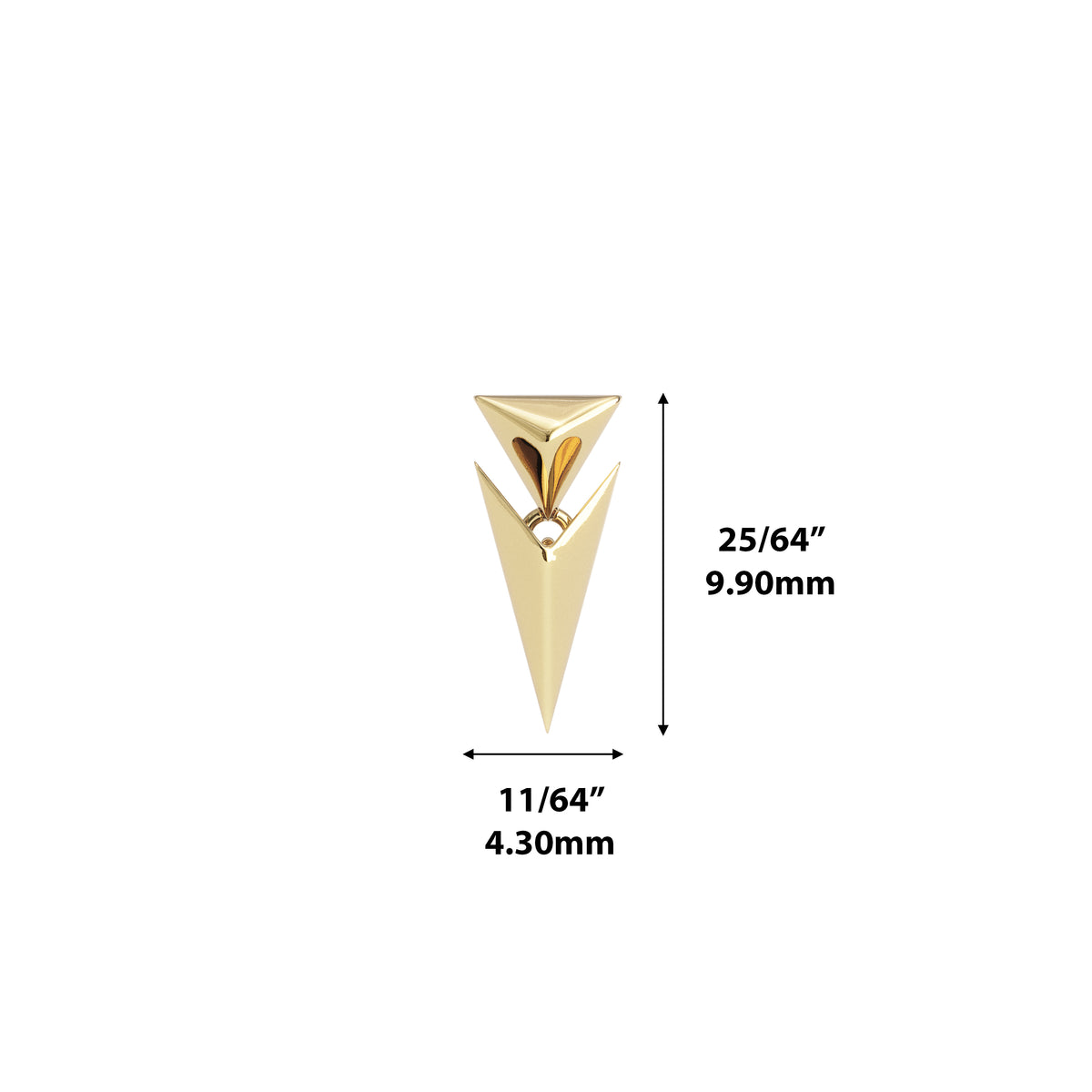 14K Gold Prism Threadless End