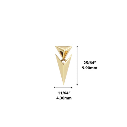 14K Gold Prism Threadless End