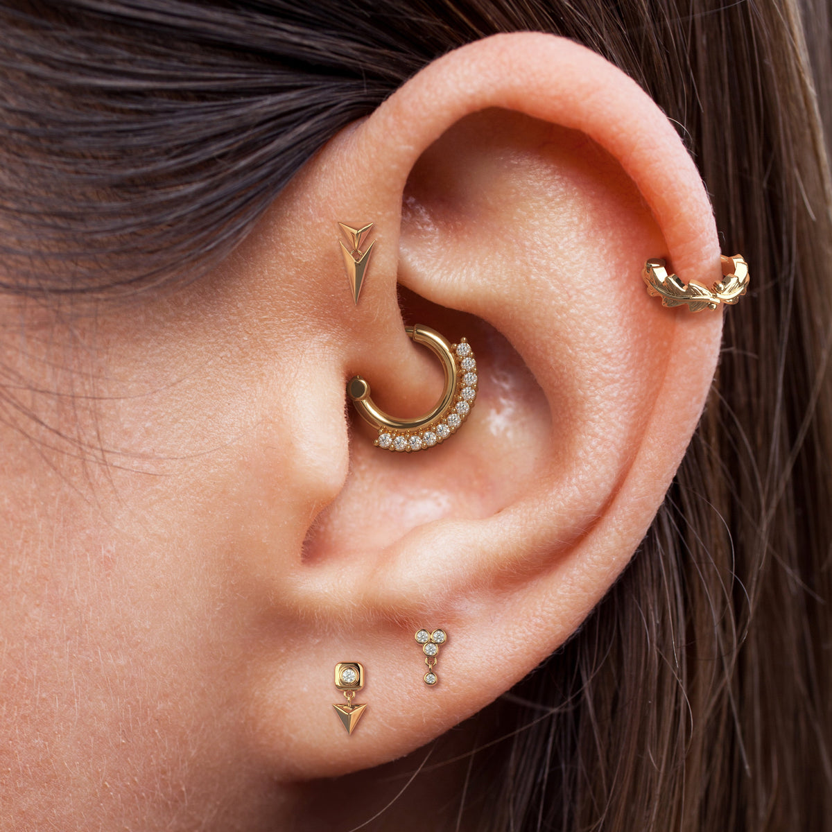 14K Gold Prism Threadless End