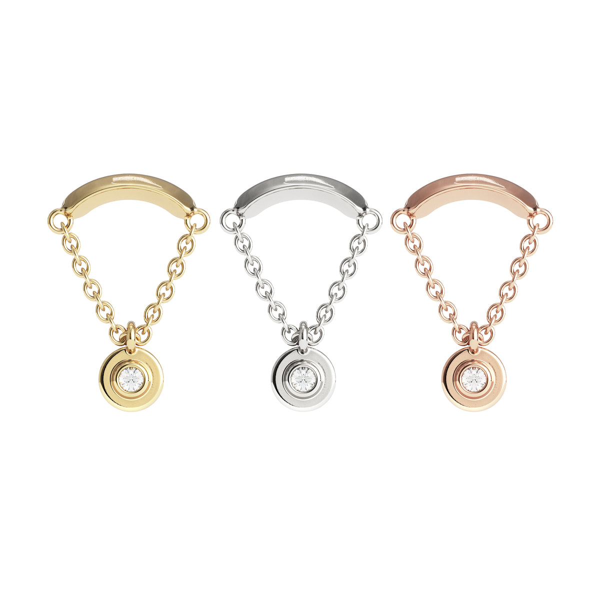 14K Gold Diamond Aria Threadless End