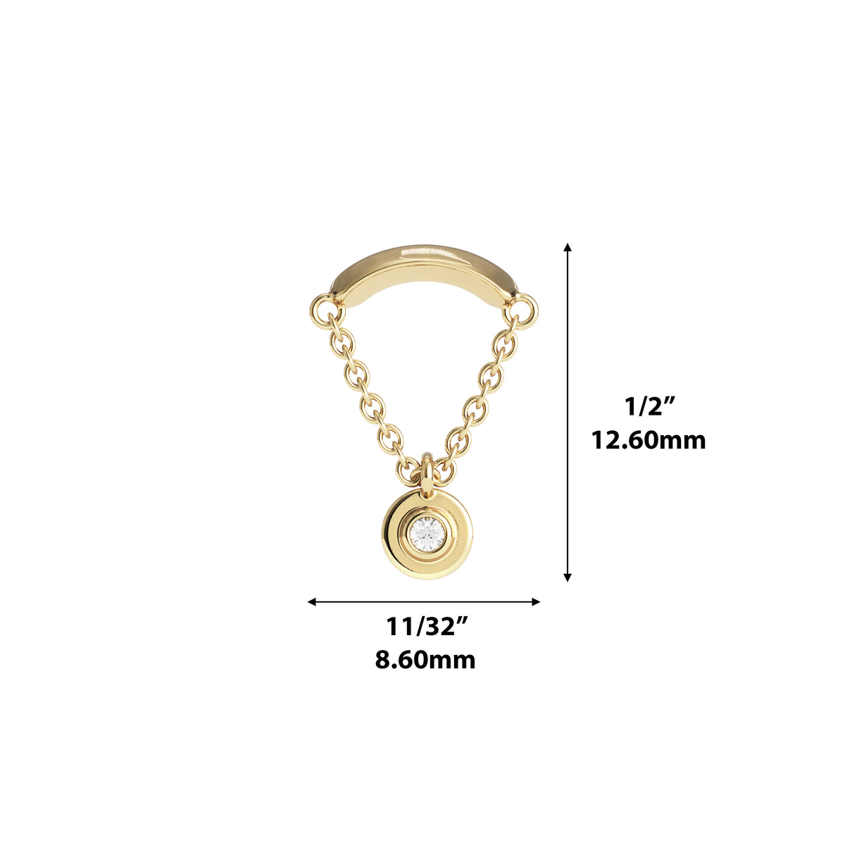 14K Gold Diamond Aria Threadless End