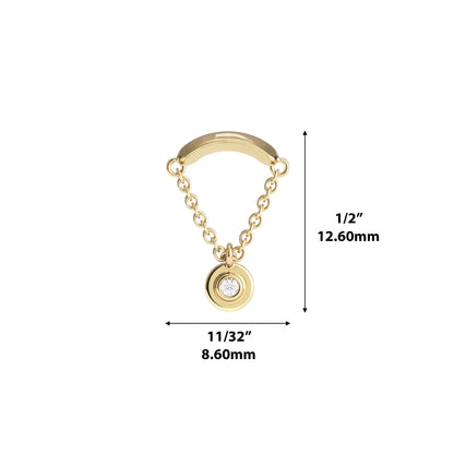 14K Gold Diamond Aria Threadless End