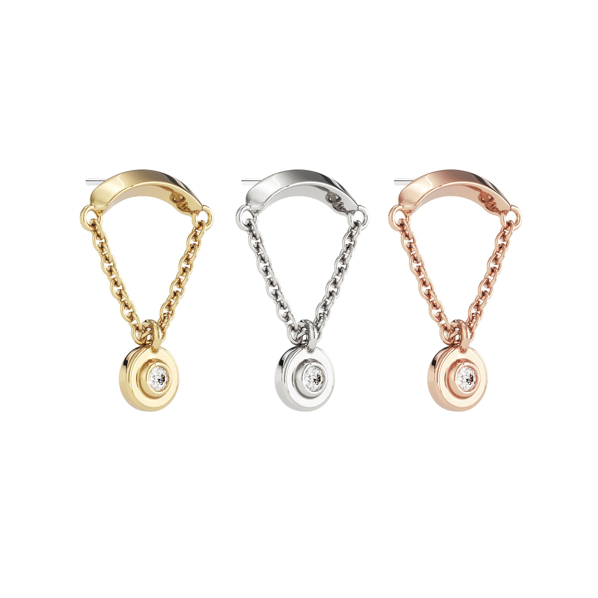 14K Gold Diamond Aria Threadless End