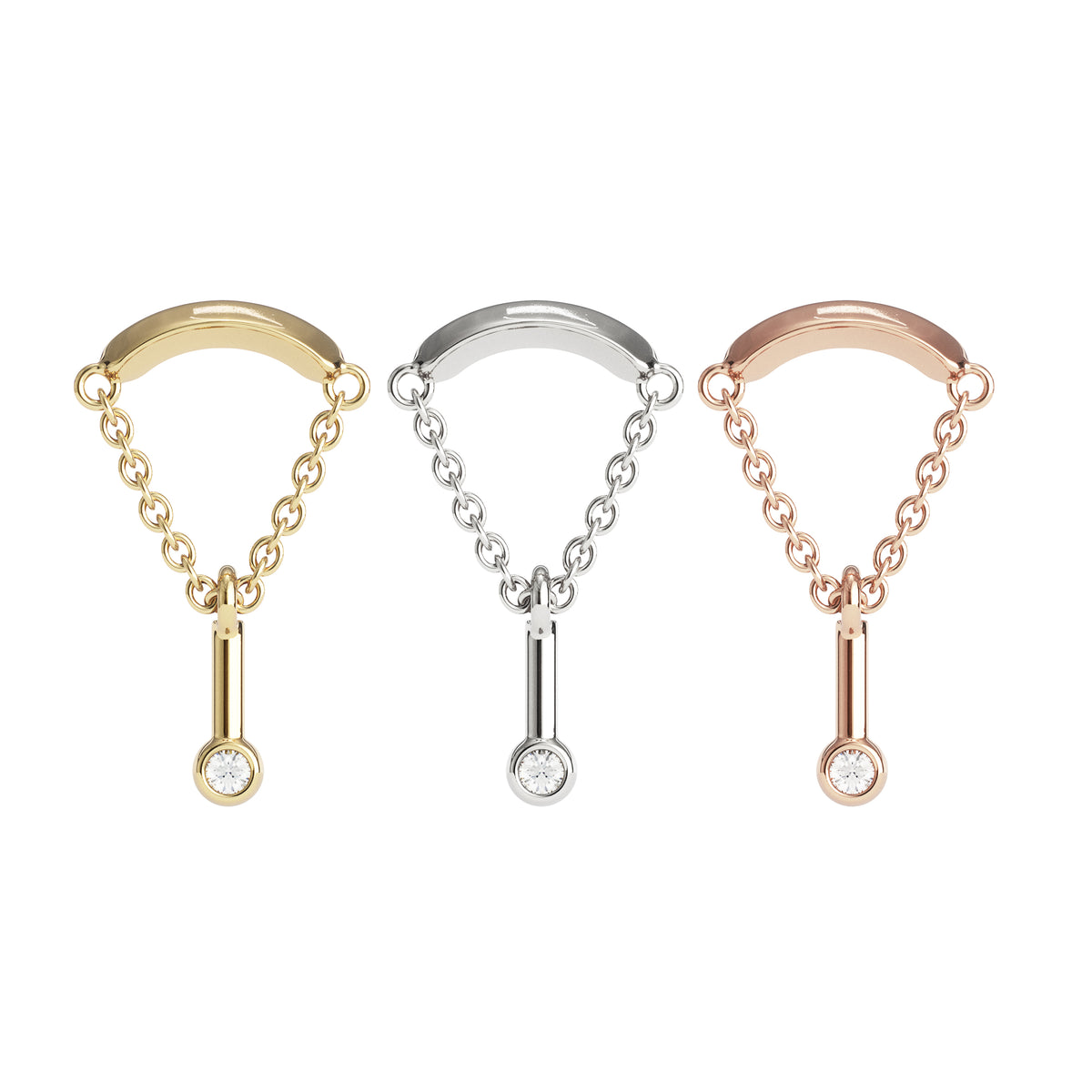14K Gold Diamond Mira Threadless End