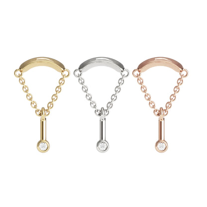 14K Gold Diamond Mira Threadless End