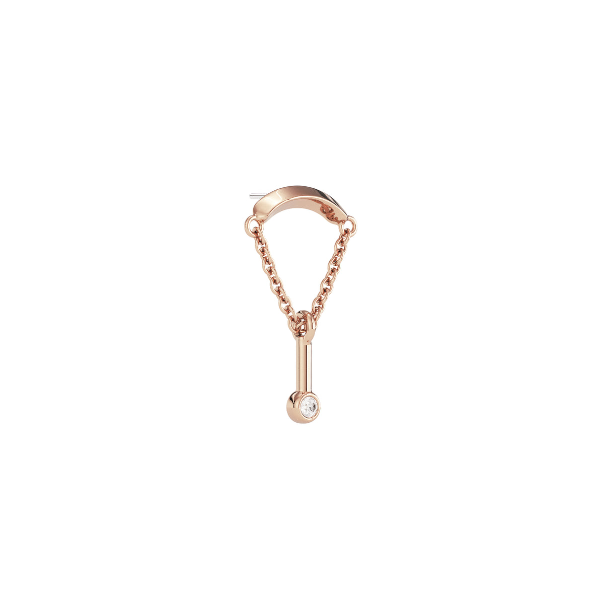 14K Gold Diamond Mira Threadless End