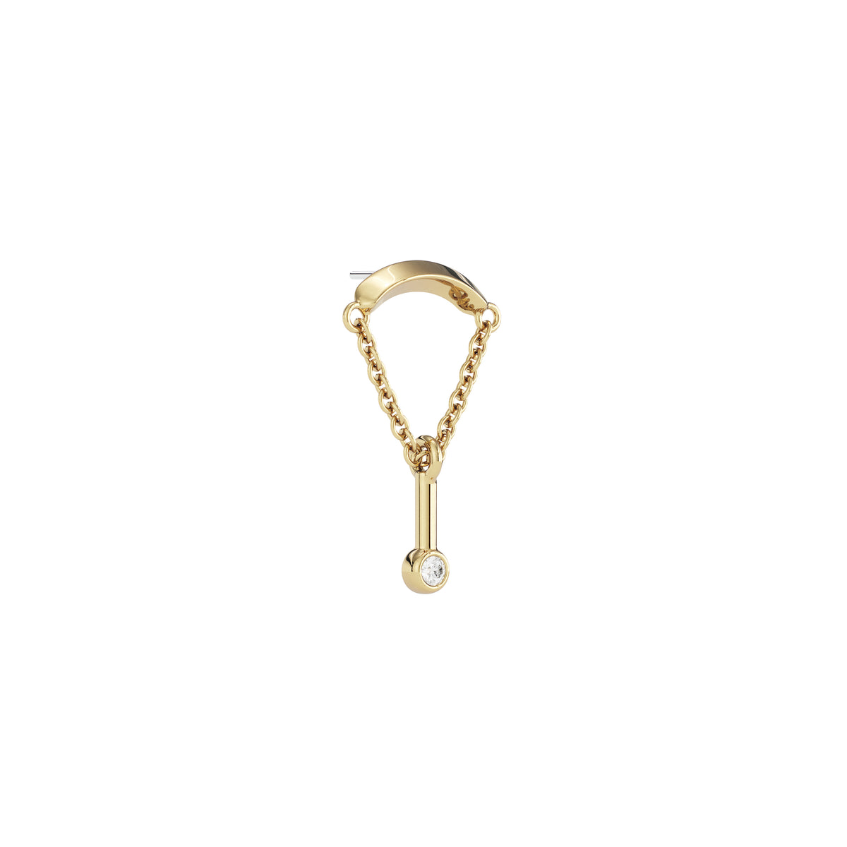 14K Gold Diamond Mira Threadless End