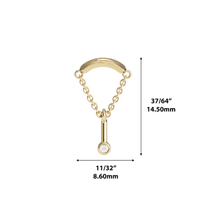 14K Gold Diamond Mira Threadless End
