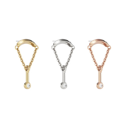 14K Gold Diamond Mira Threadless End